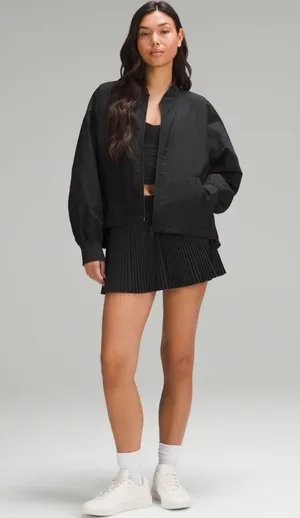 Lululemon Lightweight Bomber Jacket Cinch Hem Black Size XL NWT thumbnail 5
