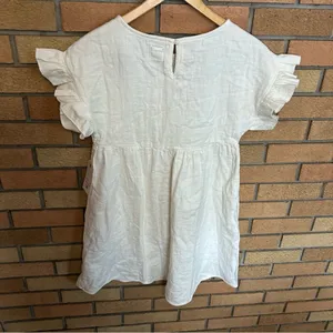 NWT Billabong So Breezy Off White Oversized Ruffle Mini Dress Size XS/S thumbnail 7