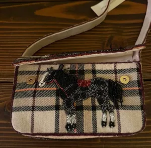 NWT Anthropologie The Beaded Fiona Bag: Animal Edition, Horse thumbnail 3