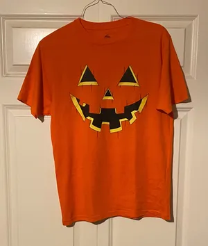 Orange Halloween Pumpkin Face T thumbnail 1