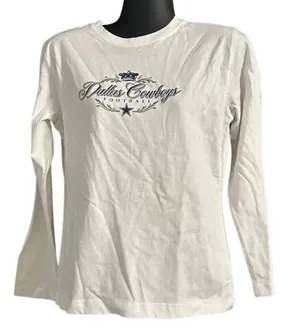 COWBOYS football white long sleeve shirt tee top women’s small thumbnail 1