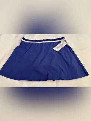 Marika Royal Blue Circle Skirt with White Waistband thumbnail 7