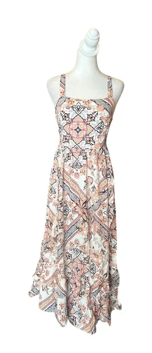 Abel the Label Anthropologie Marrakech Pastel Zodiac Maxi Dress Tie Back Size XS thumbnail 1