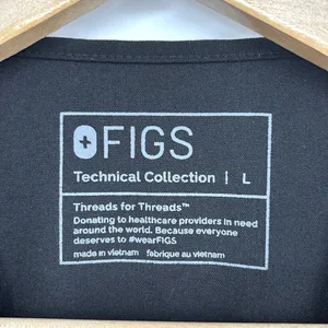 Figs Caterina Short Sleeve V-Neck Scrub Top Women's Size Large in Black - EUC! thumbnail 4