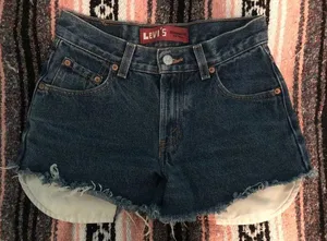 Levi's Womens 550 High rise Darkwash Denim Shorts thumbnail 1