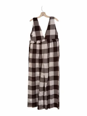 NWT asos buffalo check wide leg jumpsuit US -6 Semi Sheer thumbnail 7