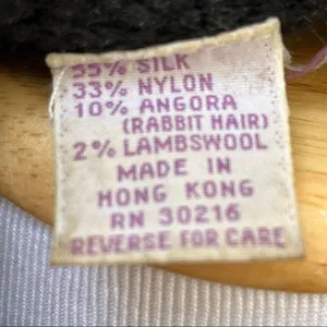 Vintage 80’s Silk/ Angora Embellished Fitted Sweater small thumbnail 7