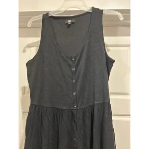 Frye Ladies Button Front Knit Midi Dress Size Large Black Gothic Witchy Casual thumbnail 3