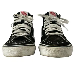 Vans Sk8-Hi Men's Black Side Stripe Lace Up Athletic Skateboard Sneakers Shoes 7 thumbnail 2