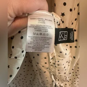 Essentiel Antwerp Zeyboard Top Polka Dot In Black And‎ White Sz s thumbnail 7