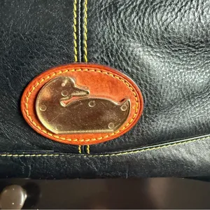 DOONEY & BOURKE Champosa Black Brown Pebbled Leather‎ Satchel Handbag XL thumbnail 9