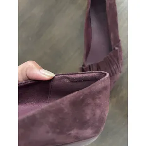 Aerosoles Women's Ruffle Suede Pointed Toe Slip-On Ballet Flats Sz 8 Burgundy thumbnail 5