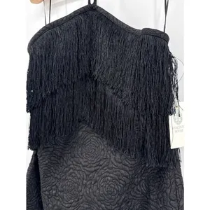 Tuckernuck Hyacinth House Black Halter Fringe Midi Dress Natalie size Small thumbnail 9
