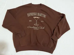 Espresso Martini Cocktail Club Brown Graphic Crewneck Sweatshirt by Lazy Sundays thumbnail 1