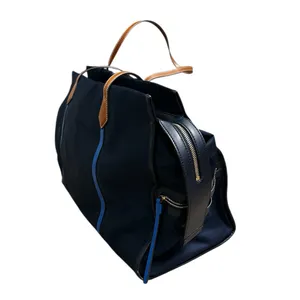 Tory Burch The Perry Overnight Travel Bag Blue Nylon Faux Leather Trim One Size thumbnail 5