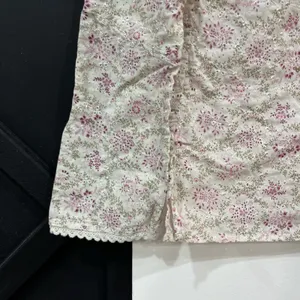 Y2K Fairy Cottagecore Longsleeve Eyelet Lace Up Top Embroidery Size Small thumbnail 2