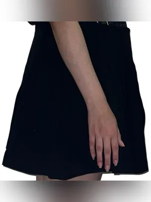 black pleated mini skort. thumbnail 2