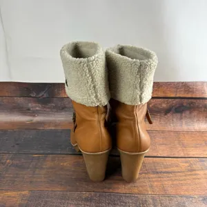 B. Makowsky Tan Winter Boots with Cream Fur thumbnail 7