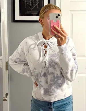 Free People Movement White & Purple Tie Dye Sweatshirt thumbnail 1
