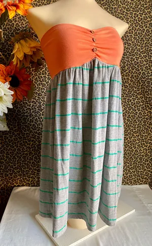 Striped Halter Style Dress/Coverup | MEDIUM | thumbnail 2