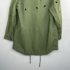 ZARA Oversized Rivet Roll Sleeve Utility Jacket Size X Small Green thumbnail 12