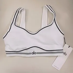 NEW ALO Yoga Airbrush Heart Throb White & Black Sports Bra Size L thumbnail 5