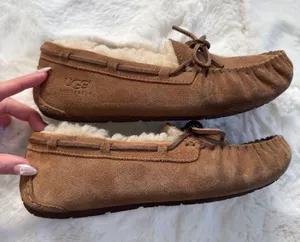 UGG Fur Moccasin Slippers 5 - Chestnut thumbnail 3