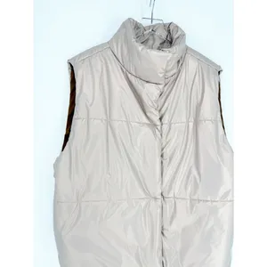 Fabletics Oversized Reversible Puffer Vest Women's Size L Pink Tan Gorpcore‎ thumbnail 4