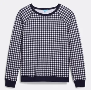 Draper James Natalie Sweatshirt in Blue Gingham thumbnail 2