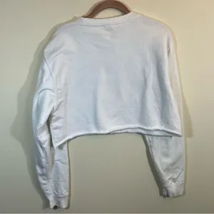 Just Hoods White Iowa State Lips Cropped Crewneck‎ Sweatshirt Medium thumbnail 9
