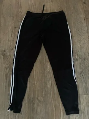 adidas Black Joggers with White Side Stripes thumbnail 4