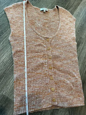 Madewell Marled Shaw Button-Front Sweater Tee Orange tiger medium thumbnail 6