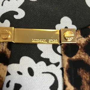 Michael Kors stretchy leopard pullover top w gold logo clasp NWOT thumbnail 6