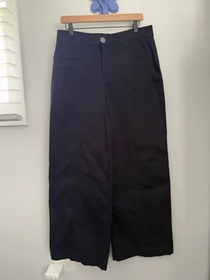 Wit & Wisdom 10 Skyrise V-Yoke‎ Spade Pocket Wide Leg Pants Utility Navy Relaxed thumbnail 2