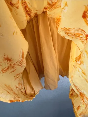 Sabo Skirt Milota Dress Size M Yellow Floral Puff Sleeves Mini Boho Summer thumbnail 5