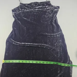 Bella Dahl Women's Gray Crushed Velvet Maxi Dress Cowl Neck Side Slits Small‎ thumbnail 8