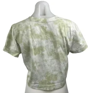 Aritzia Wilfred Free Women's Green Tie Dye Short Sleeve Crop T Shirt Tee Top M thumbnail 4