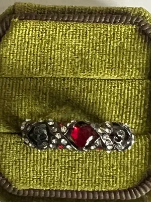 Gothic/Punk Unisex Skull & Red Heart Stainless Steel Statement Ring Size 9 thumbnail 3