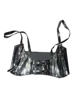 Black Patent Faux-Leather Corset Buckle Harness Belt thumbnail 2