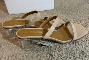 Olivia Miller Nude/clear block heel thumbnail 1