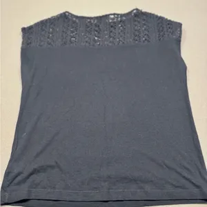 Lauren Ralph Lauren Women’s cap-sleeve black knit top thumbnail 3