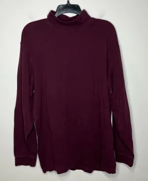 L.L.‎ Bean maroon mock neck turtleneck top size XL unisex size basics winter thumbnail 1