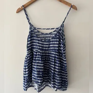 Roxy Juniors Blue and White Stripe Summer Beach Dress Cover‎ Up thumbnail 4
