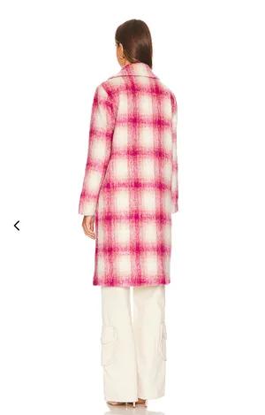 Lovers + Friends Revolve Kanani Coat in Pink Plaid thumbnail 3
