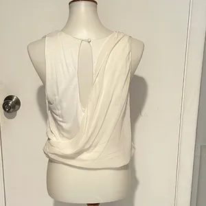 Ivory‎ Cream/White Drape Cascade Women Blouse. No Size Tag.Small thumbnail 2