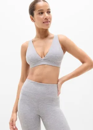 New Athleta S Softluxe Sport Bra Light Grey Heather Small Cup A-C thumbnail 1