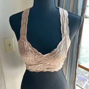 Lace Racerback Bralette Duo in Slate Gray and Nude thumbnail 6