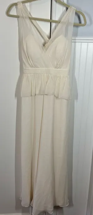 Anthropologie BHLDN Hitherto 100% silk bridal ivory jumpsuit flowy beach coastal thumbnail 1