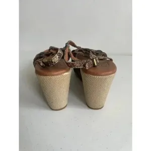 Women's Lucky Brand‎ Brown and Turquoise Wedges Size 8 thumbnail 3
