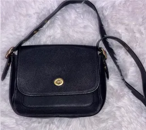 Coach Leather Bag Crossbody Black thumbnail 1
